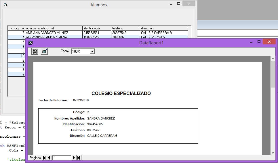 Reporte usando DataReport con una consulta SQL